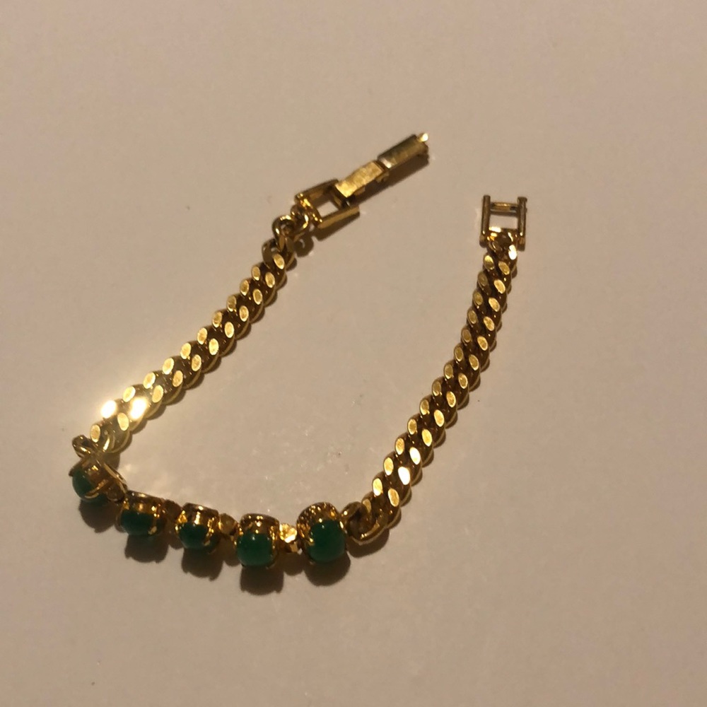 Gold plated zade bracelet